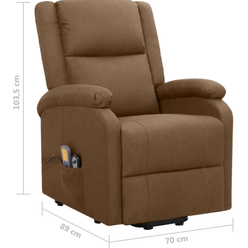vidaXL Sta-op-massagestoel stof bruin