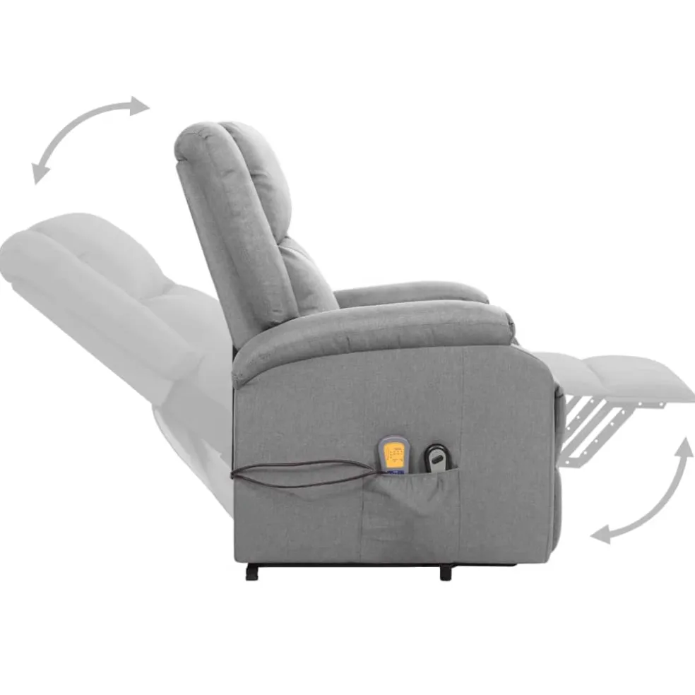 vidaXL Sta-op-massagestoel stof lichtgrijs
