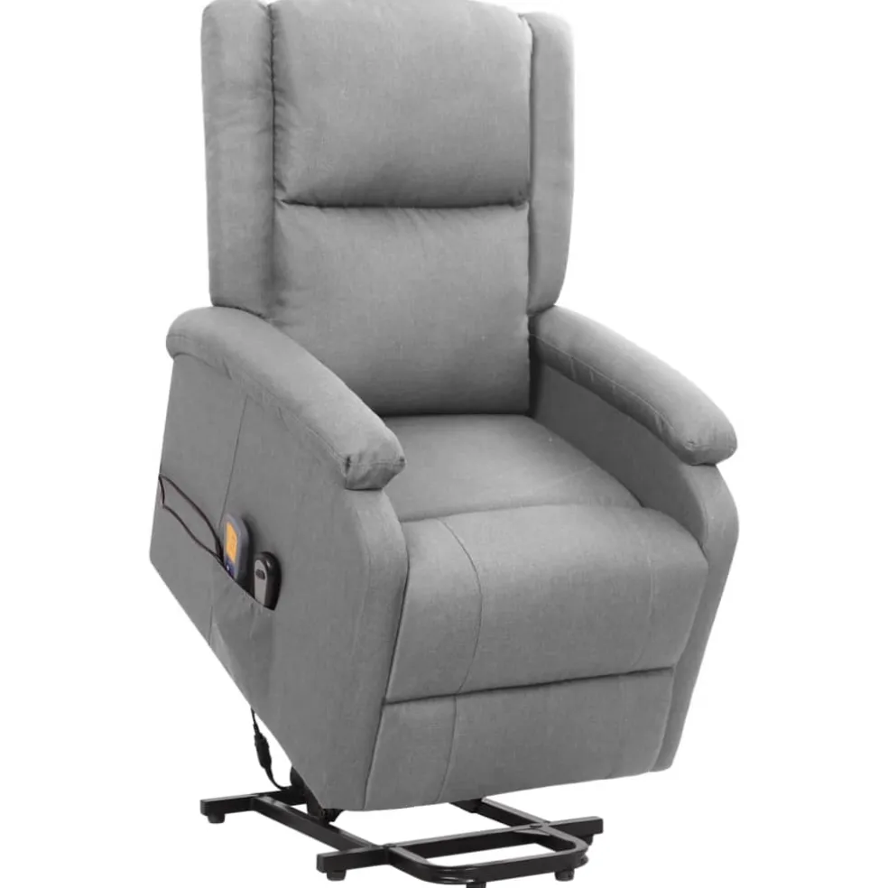 vidaXL Sta-op-massagestoel stof lichtgrijs