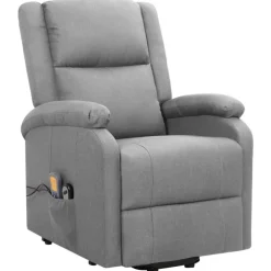 vidaXL Sta-op-massagestoel stof lichtgrijs