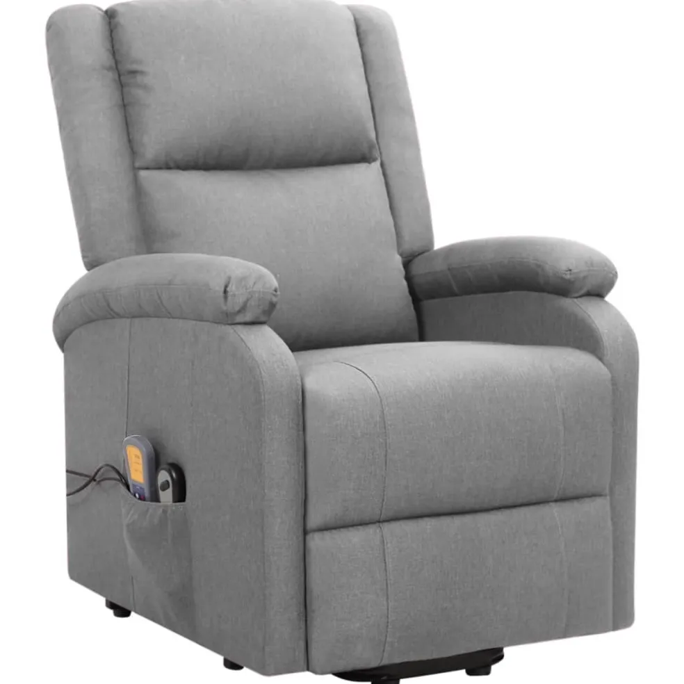 vidaXL Sta-op-massagestoel stof lichtgrijs