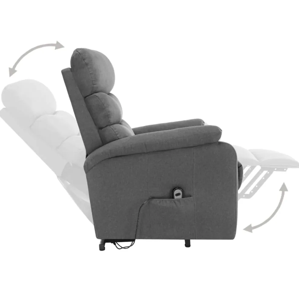 vidaXL Sta-op-massagestoel stof lichtgrijs
