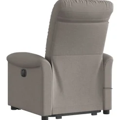 vidaXL Sta-op-massagestoel verstelbaar stof taupe