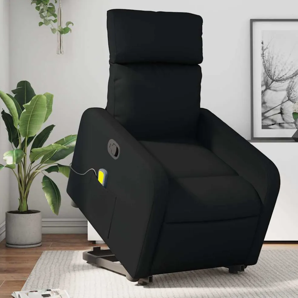 vidaXL Sta-op-massagestoel verstelbaar kunstleer zwart
