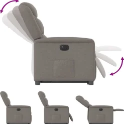 vidaXL Sta-op-stoel elektrisch verstelbaar stof taupe