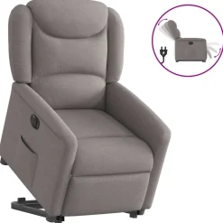 vidaXL Sta-op-stoel elektrisch verstelbaar stof taupe
