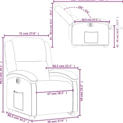 vidaXL Sta-op-stoel elektrisch echt leer crèmekleurig