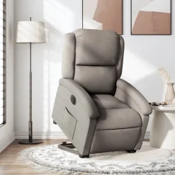 vidaXL Sta-op-stoel elektrisch verstelbaar stof taupe