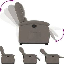 vidaXL Sta-op-stoel elektrisch verstelbaar stof taupe