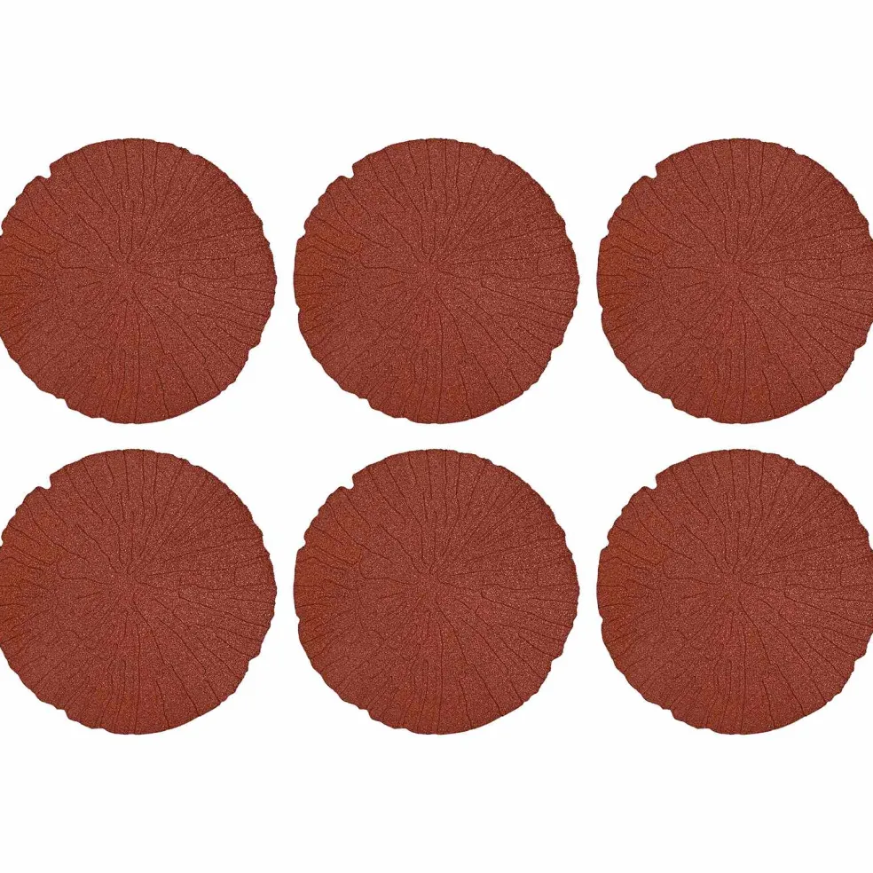 vidaXL Stapsteen 6 st Rood Ø 45 x 1,8 cm Rubber