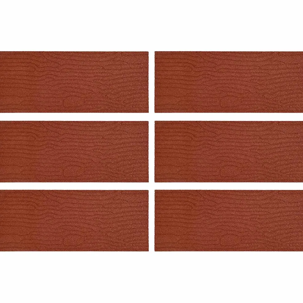 vidaXL Stapsteen 6 st Rood 60,5 x 25 x 2 cm Rubber