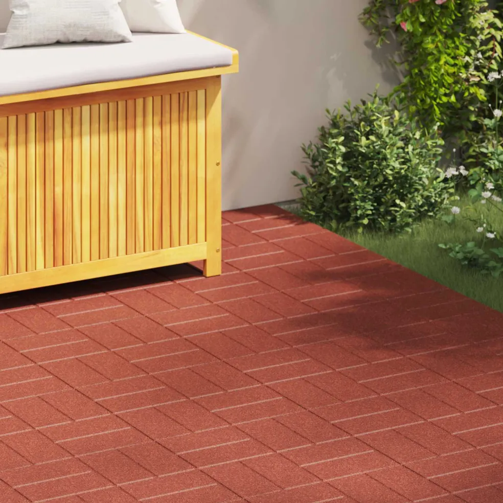 vidaXL Stapsteen 6 st Rood 40,5 x 40,5 x 2 cm Rubber