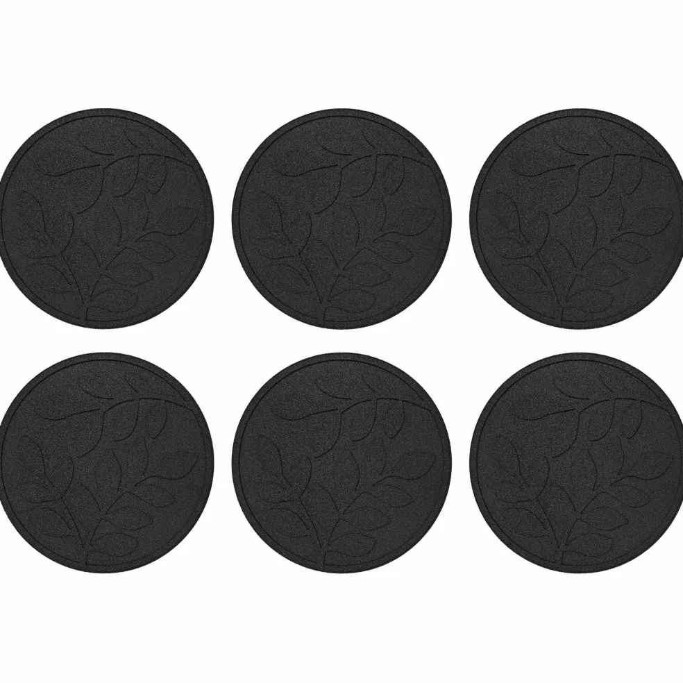 vidaXL Stapsteen 6 st Zwart Ø 44 x 2 cm Rubber