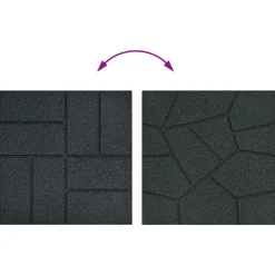 vidaXL Stapsteen 6 st Zwart 40,5 x 40,5 x 2 cm Rubber