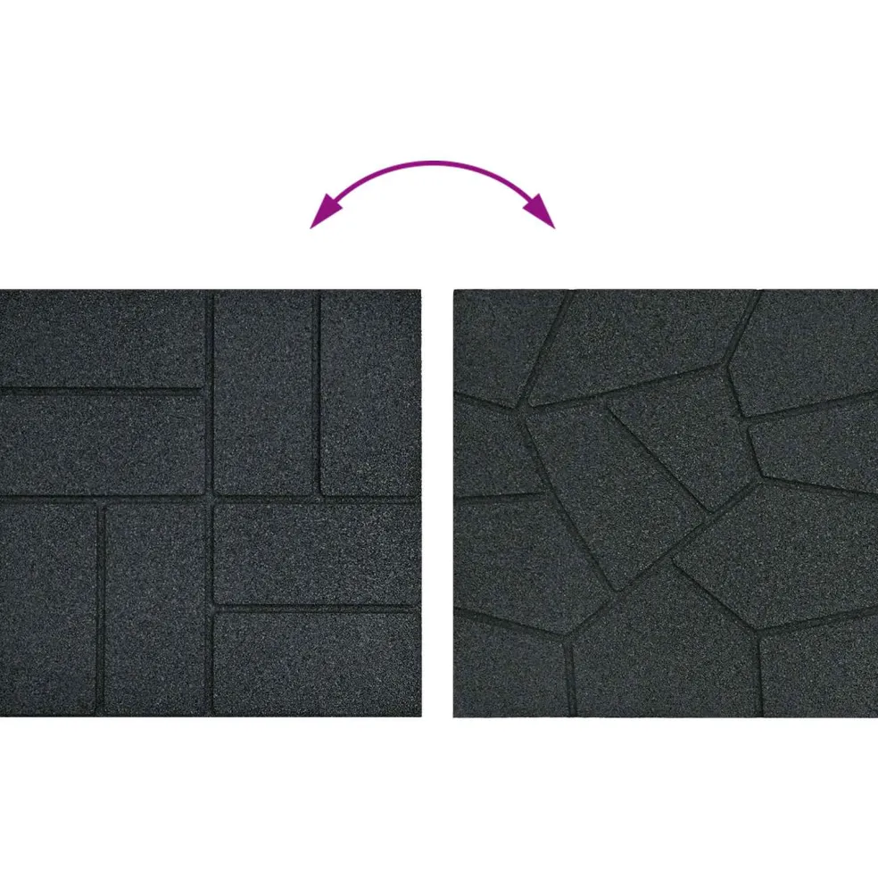 vidaXL Stapsteen 6 st Zwart 40,5 x 40,5 x 2 cm Rubber