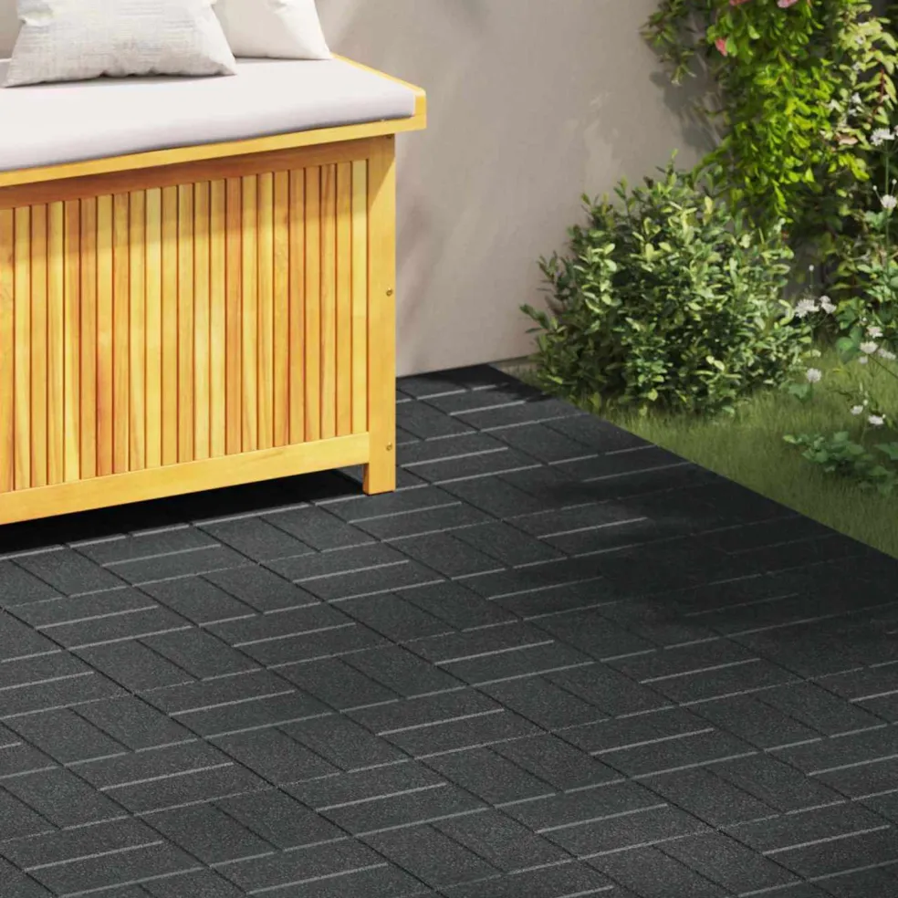 vidaXL Stapsteen 6 st Zwart 40,5 x 40,5 x 2 cm Rubber