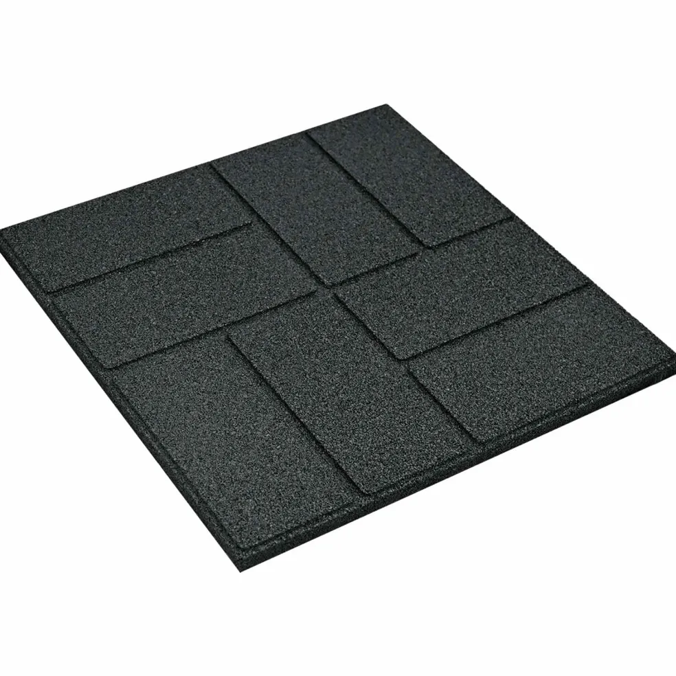 vidaXL Stapsteen 6 st Zwart 40,5 x 40,5 x 2 cm Rubber