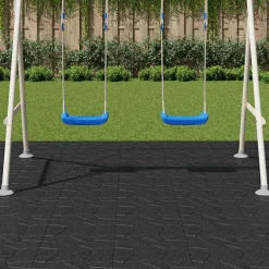 vidaXL Stapsteen 6 st Zwart 40,5 x 40,5 x 2 cm Rubber