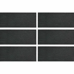 vidaXL Stapsteen 6 st Zwart 60,5 x 25 x 2 cm Rubber