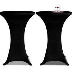 vidaXL Statafelhoes Stretch Ø60cm Zwart (2 stuks)