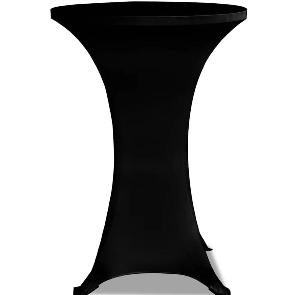 vidaXL Statafelhoes Stretch Ø60cm Zwart (2 stuks)