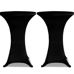 vidaXL Statafelhoes Stretch Ø60cm Zwart (2 stuks)