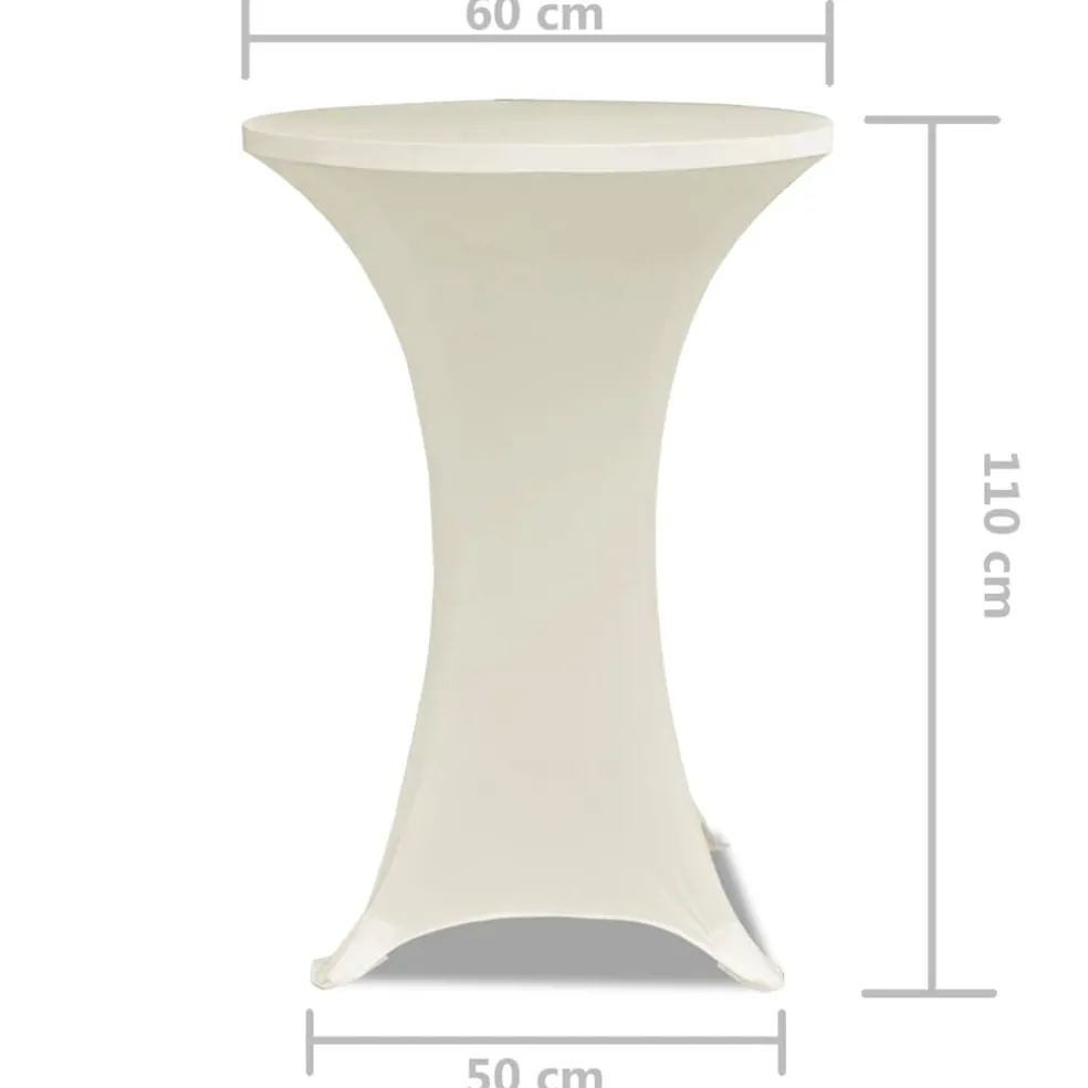 vidaXL Statafelhoes Stretch Ø60cm Crème (2 stuks)