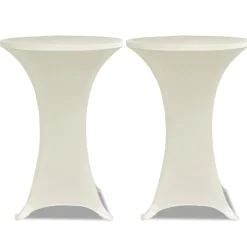 vidaXL Statafelhoes Stretch Ø60cm Crème (2 stuks)