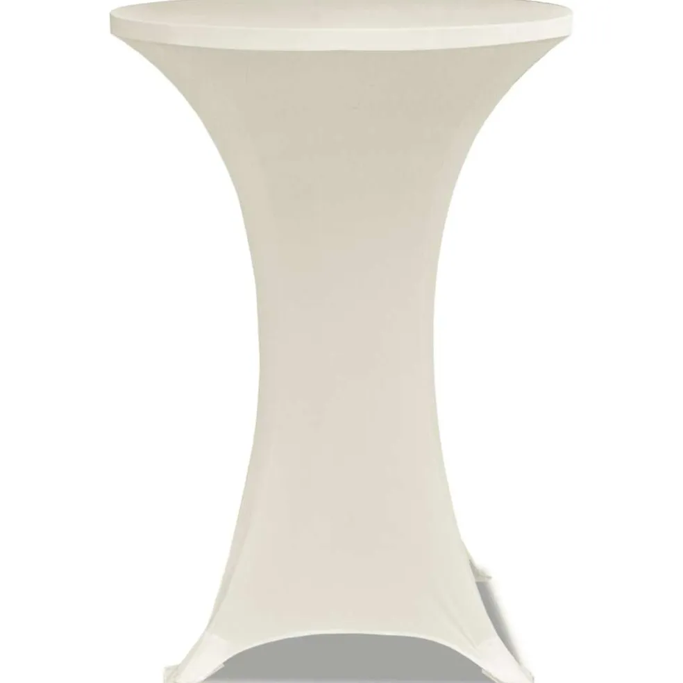 vidaXL Statafelhoes Stretch Ø60cm Crème (2 stuks)