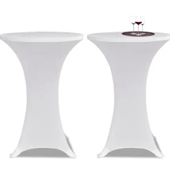 vidaXL Statafelhoes Stretch Ø60cm Wit (2 stuks)