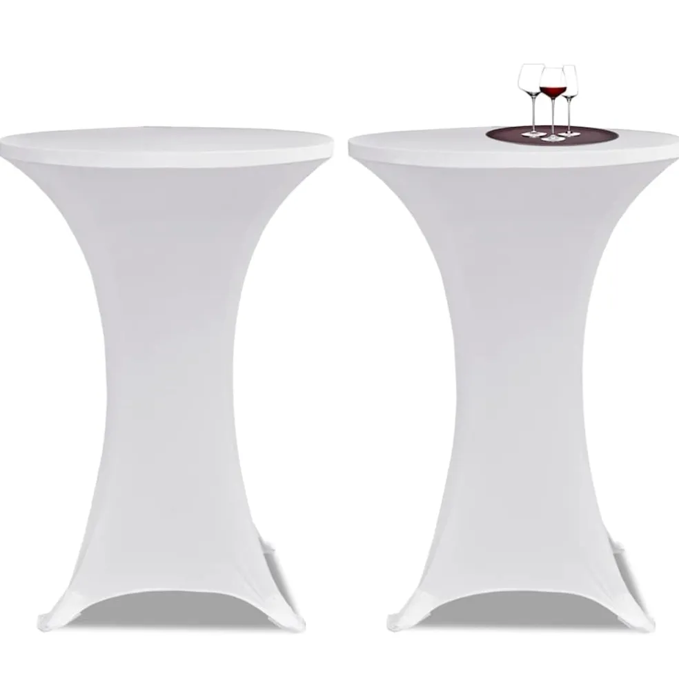 vidaXL Statafelhoes Stretch Ø60cm Wit (2 stuks)