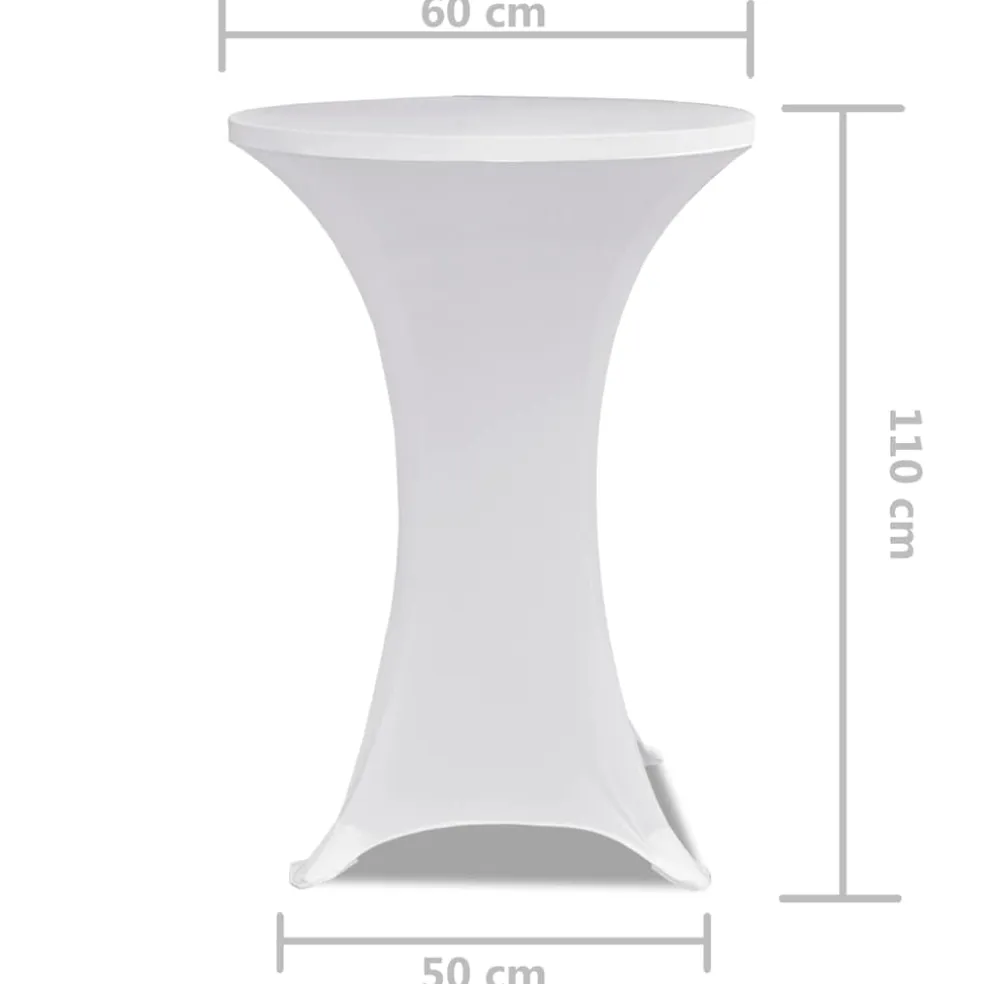 vidaXL Statafelhoes Stretch Ø60cm Wit (2 stuks)
