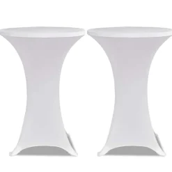 vidaXL Statafelhoes Stretch Ø60cm Wit (2 stuks)