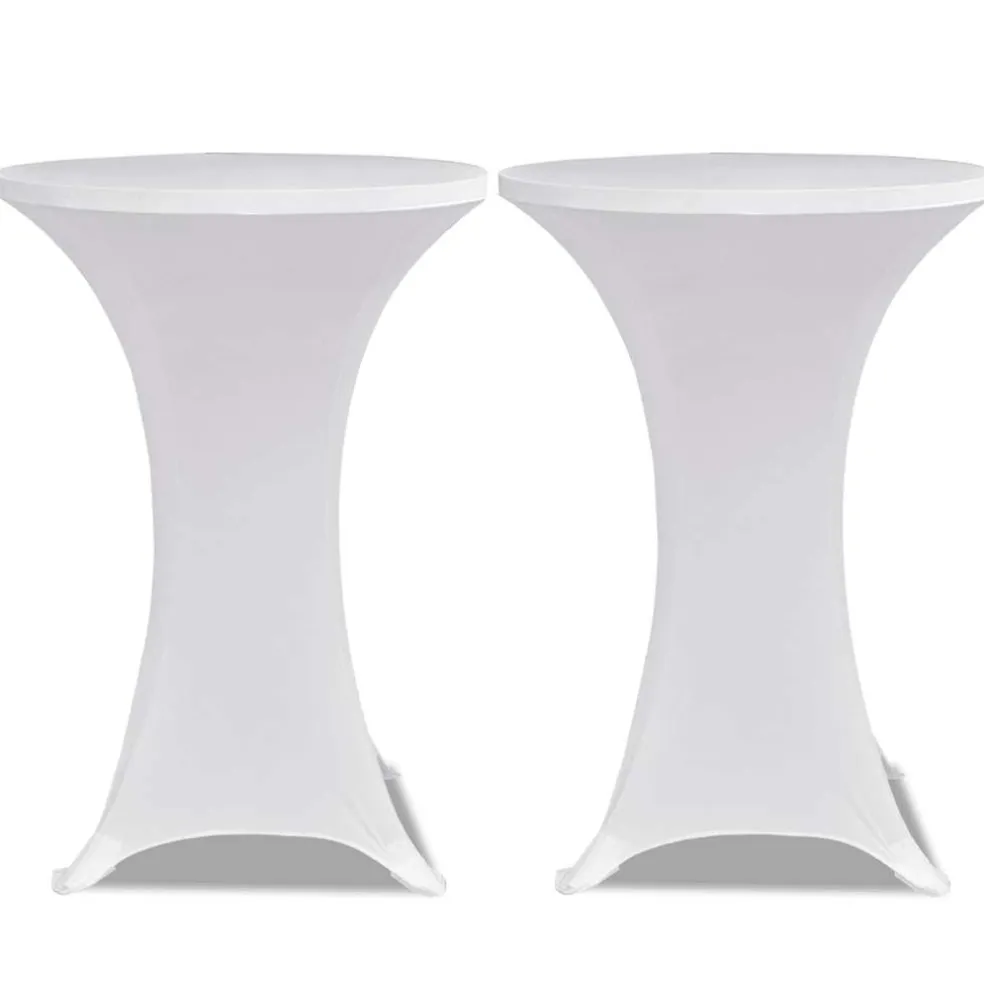 vidaXL Statafelhoes Stretch Ø60cm Wit (2 stuks)