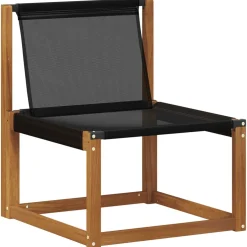 vidaXL 3 st Buitenzitmiddelsofa Massief acaciahout en Textilene Stof