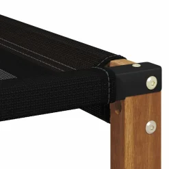 vidaXL 3 st Buitenzitmiddelsofa Massief acaciahout en Textilene Stof