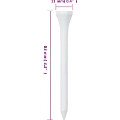 vidaXL 1000 st Golftees 83 mm bamboe wit