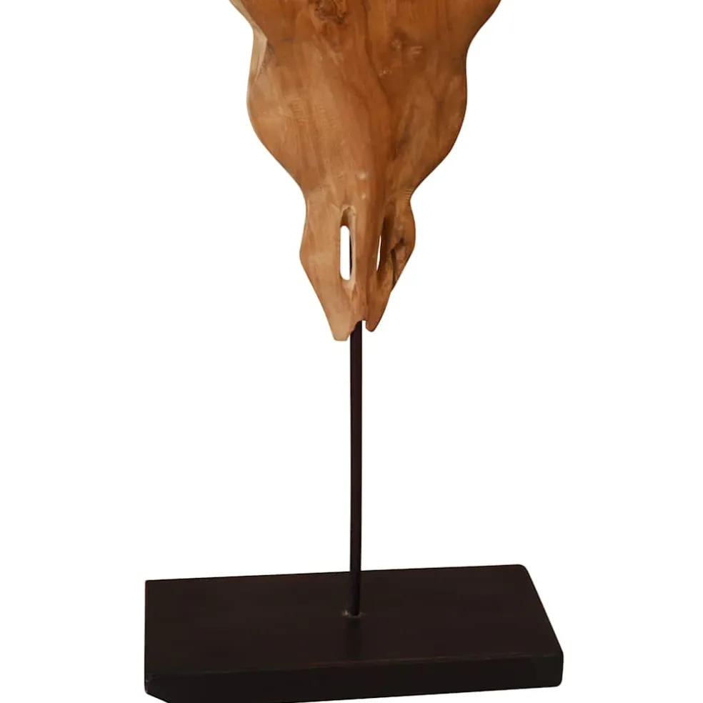 vidaXL Stierenbeeld 66x15x88 cm teakhout