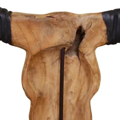 vidaXL Stierenbeeld 66x15x88 cm teakhout