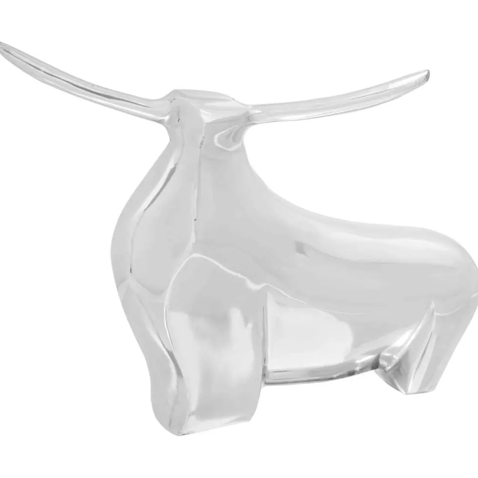 vidaXL Stierensculptuur Zilver 37 x 44 x 17 cm Aluminium