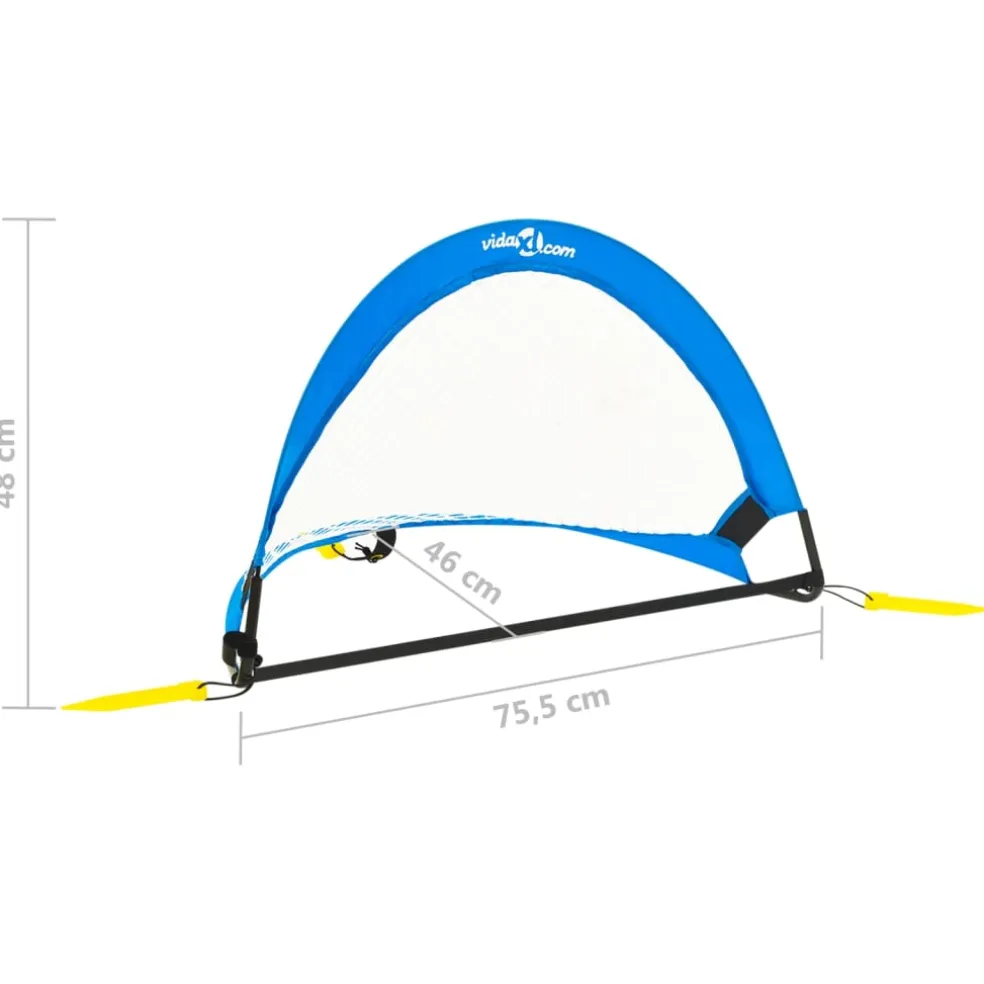 vidaXL 2 st Kindervoetbaldoelen met opbergtas 75,5x46x48 cm