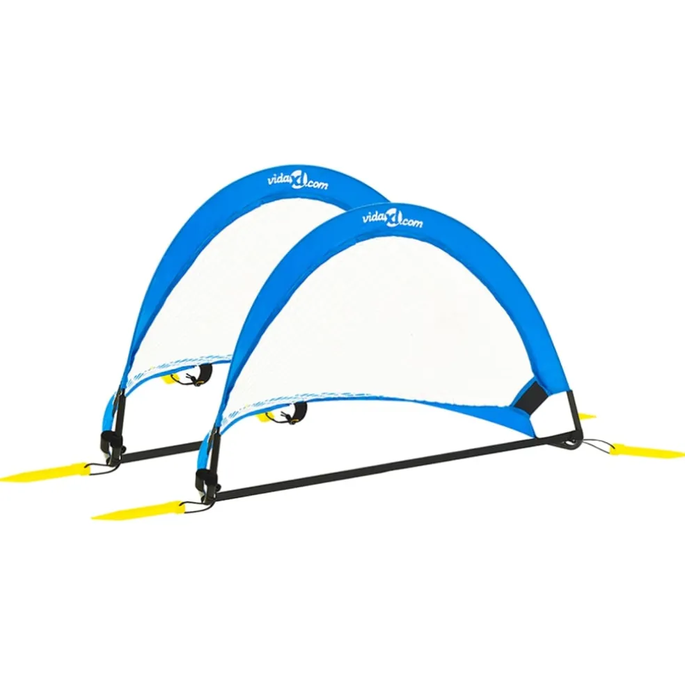 vidaXL 2 st Kindervoetbaldoelen met opbergtas 75,5x46x48 cm