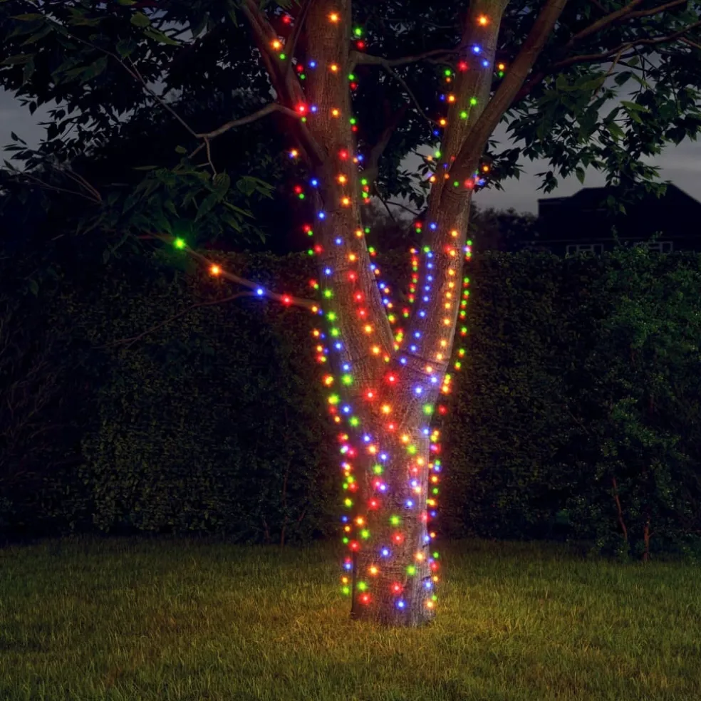 vidaXL 5 st Lichtslinger met 200 LED's solar binnen/buiten meerkleurig