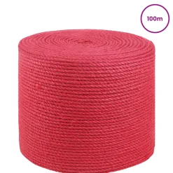 vidaXL 2 st 2 mm Rood 100% Tossa jute