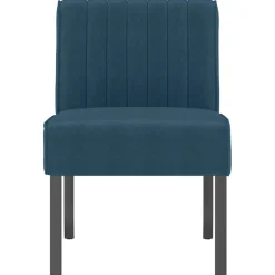 vidaXL Stoel fluweel blauw