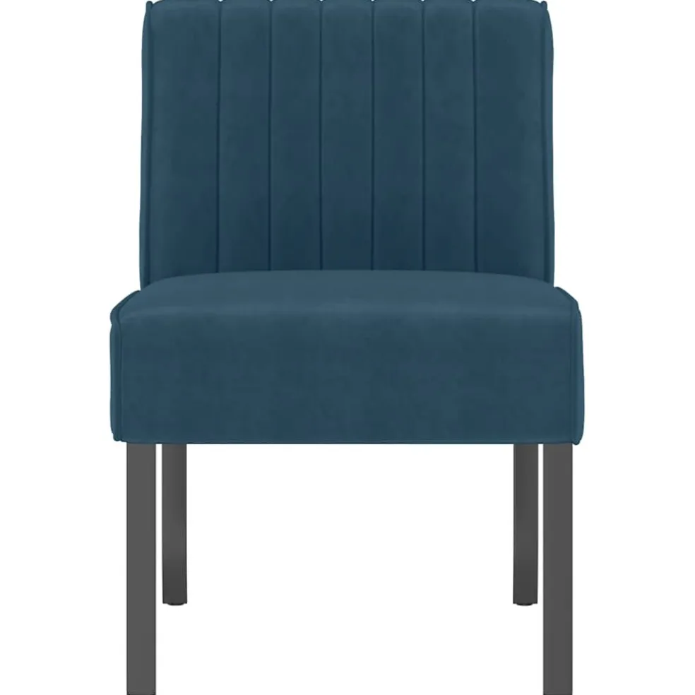 vidaXL Stoel fluweel blauw