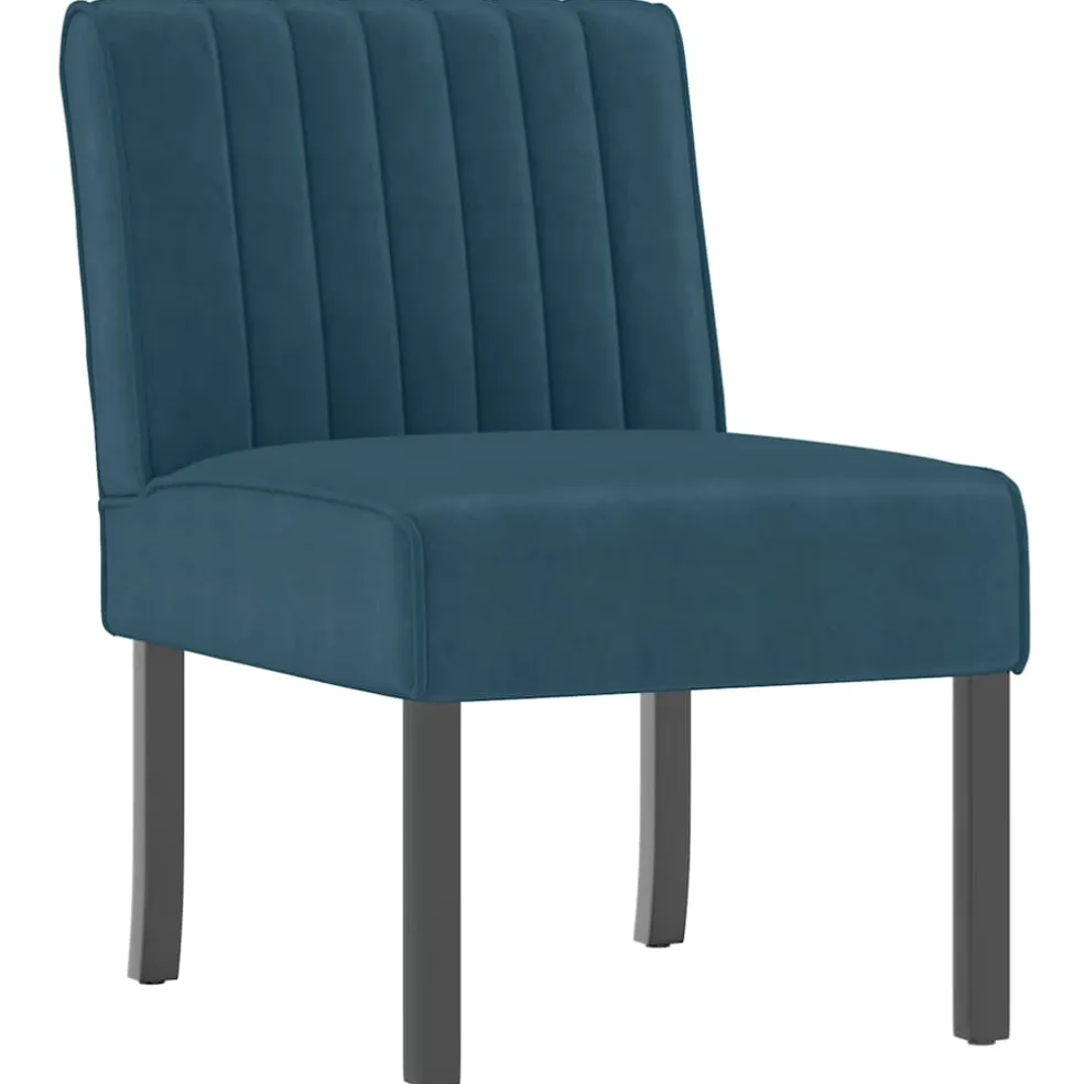 vidaXL Stoel fluweel blauw