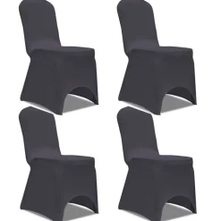 vidaXL Stoelhoes stretch antraciet 4 stuks