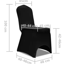 vidaXL Stoelhoes stretch 4 stuks zwart