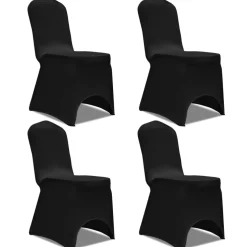 vidaXL Stoelhoes stretch 4 stuks zwart